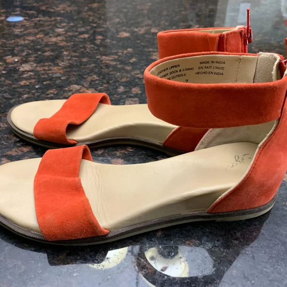Women's wedge heel, red/orange - Picture 2 of 4